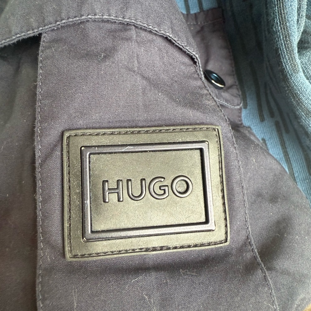 Hugo Blue Hooded Sweatshirt with Front Pockets - Picture 10 of 10